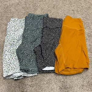 Set of Four Patterned and Solid Shorts